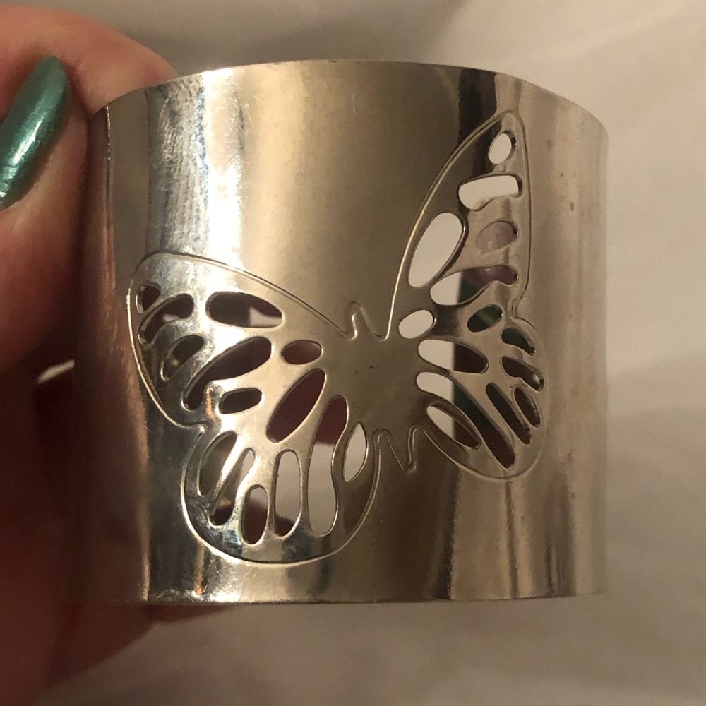 Vintage Butterfly Cuff Bracelet Stainless Steel Great Boho Hippie Vibe
